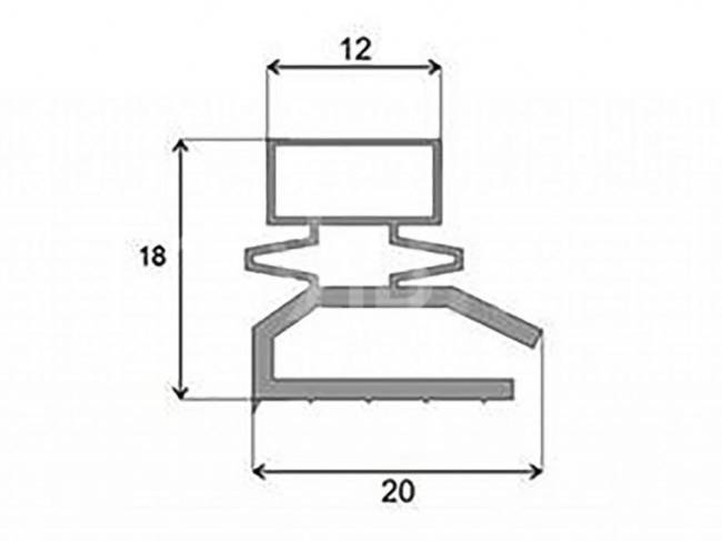 Уплотнитель 1345*555мм для холодильника Бирюса 6, 17, 145, 290, 310, 523 саморезы