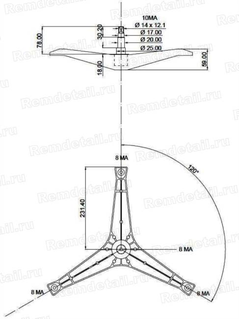 Крестовина для стиральной машины Samsung DC97-01819B Cod732